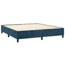 Boxspring sengeramme Mørkeblå 180x200 cm Fløjl