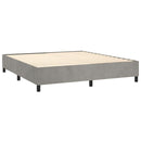 Boxspring sengeramme Lysegrå 200x200 cm Fløjl