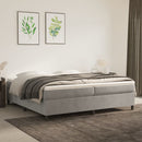 Boxspring sengeramme Lysegrå 200x200 cm Fløjl