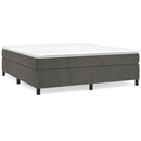 Boxspring sengeramme Mørkegrå 200x200 cm Fløjl