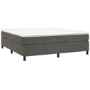 Boxspring sengeramme Mørkegrå 200x200 cm Fløjl