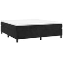 Boxspring sengeramme Sort 200x200 cm Fløjl