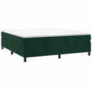 Boxspring sengeramme Mørkegrøn 200x200 cm Fløjl