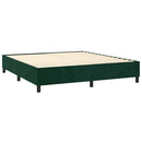 Boxspring sengeramme Mørkegrøn 200x200 cm Fløjl