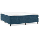 Boxspring sengeramme Mørkeblå 200x200 cm Fløjl