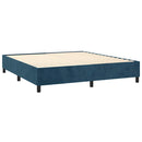Boxspring sengeramme Mørkeblå 200x200 cm Fløjl
