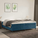 Boxspring sengeramme Mørkeblå 200x200 cm Fløjl