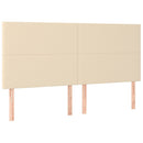 sengegavl cremefarvet 160x5x118/128 cm stof