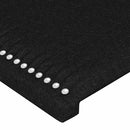 sengegavl sort 80x5x118/128 cm stof