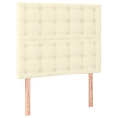 sengegavl cremefarvet 90x5x118/128 cm kunstlæder
