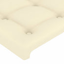 sengegavl cremefarvet 90x5x118/128 cm kunstlæder
