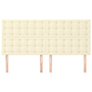 sengegavl cremefarvet 180x5x118/128 cm kunstlæder