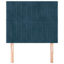 sengegavl mørkeblå 80x5x118/128 cm fløjl
