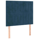 sengegavl mørkeblå 90x5x118/128 cm fløjl