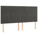sengegavl mørkegrå 160x5x118/128 cm fløjl