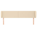 sengegavl med kanter 163x23x78/88 cm stof cremefarvet