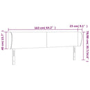 sengegavl med kanter 163x23x78/88 cm stof cremefarvet