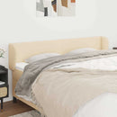 sengegavl med kanter 163x23x78/88 cm stof cremefarvet