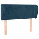 sengegavl med kanter 83x23x78/88 cm fløjl mørkeblå