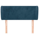 sengegavl med kanter 83x23x78/88 cm fløjl mørkeblå