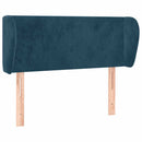 sengegavl med kanter 93x23x78/88 cm fløjl mørkeblå
