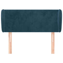 sengegavl med kanter 93x23x78/88 cm fløjl mørkeblå