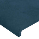 sengegavl med kanter 93x23x78/88 cm fløjl mørkeblå