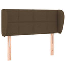 sengegavl med kanter 93x23x78/88 cm stof mørkebrun