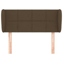 sengegavl med kanter 93x23x78/88 cm stof mørkebrun
