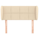 sengegavl med kanter 93x23x78/88 cm stof cremefarvet