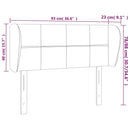 sengegavl med kanter 93x23x78/88 cm stof cremefarvet