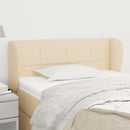 sengegavl med kanter 93x23x78/88 cm stof cremefarvet