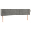 sengegavl med kanter 163x23x78/88cm fløjl lysegrå