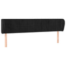 sengegavl med kanter 163x23x78/88 cm fløjl sort