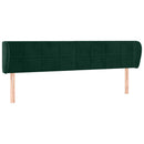 sengegavl med kanter 163x23x78/88 cm fløjl mørkegrøn