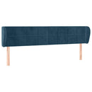 sengegavl med kanter 163x23x78/88 cm fløjl mørkeblå