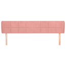 sengegavl med kanter 163x23x78/88 cm fløjl lyserød