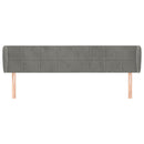 sengegavl med kanter 183x23x78/88cm fløjl lysegrå