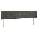 sengegavl med kanter 183x23x78/88 cm fløjl mørkegrå