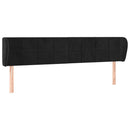 sengegavl med kanter 183x23x78/88 cm fløjl sort