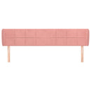 sengegavl med kanter 183x23x78/88 cm fløjl lyserød