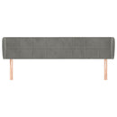 sengegavl med kanter 203x23x78/88cm fløjl lysegrå