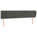 sengegavl med kanter 203x23x78/88 cm fløjl mørkegrå