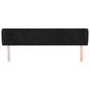 sengegavl med kanter 203x23x78/88 cm fløjl sort