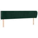 sengegavl med kanter 203x23x78/88 cm fløjl mørkegrøn