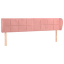 sengegavl med kanter 203x23x78/88 cm fløjl lyserød