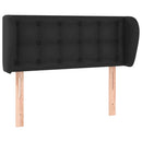 sengegavl med kanter 83x23x78/88 cm kunstlæder sort