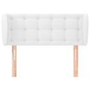 sengegavl med kanter 83x23x78/88 cm kunstlæder hvid