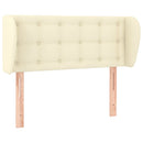 sengegavl med kanter 83x23x78/88 cm kunstlæder cremefarvet