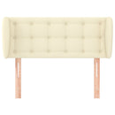 sengegavl med kanter 83x23x78/88 cm kunstlæder cremefarvet